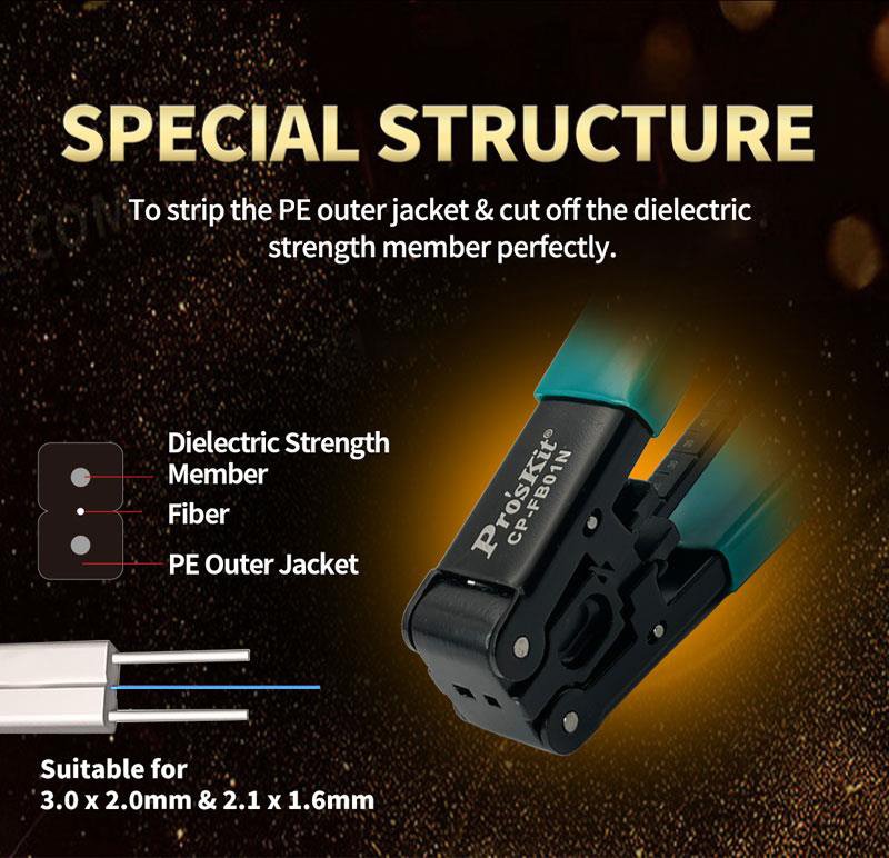 PROSKIT απογυμνωτής καλωδίων οπτικών ινών FTTH CP-FB01N, 112mm - Image 4