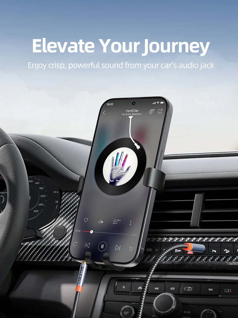 CABLETIME καλώδιο ήχου 3.5mm CT-AM35M, gold plated, 0.5m, μαύρο - Image 4