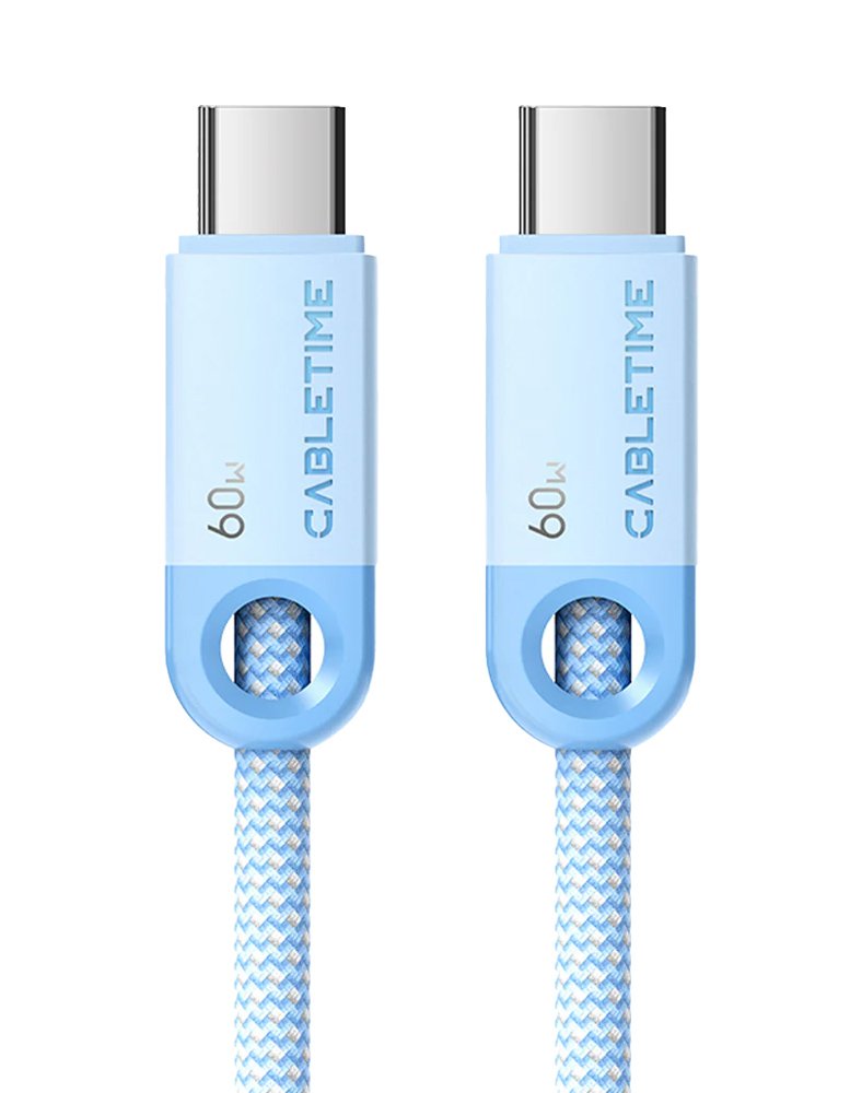 CABLETIME καλώδιο USB-C CT-CM60-PBL, 60W PD, 480Mbps, 1m, μπλε