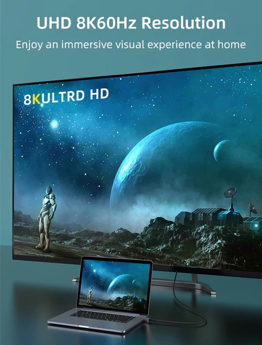 CABLETIME καλώδιο DisplayPort CT-DP8K, 32.4Gbps, 8K/60Hz, 2m, μαύρο - Image 2