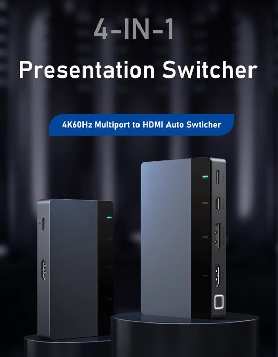 CABLETIME multi-port switch CT-PS41-GB1 σε HDMI, 4 σε 1, 4K/60Hz, γκρι - Image 2