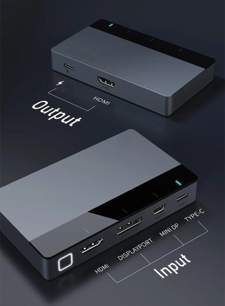 CABLETIME multi-port switch CT-PS41-GB1 σε HDMI, 4 σε 1, 4K/60Hz, γκρι - Image 3