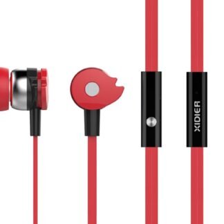 CELEBRAT earphones με μικρόφωνο , 3.5mm, Φ10mm, 1.2m flat, κόκκινα 645