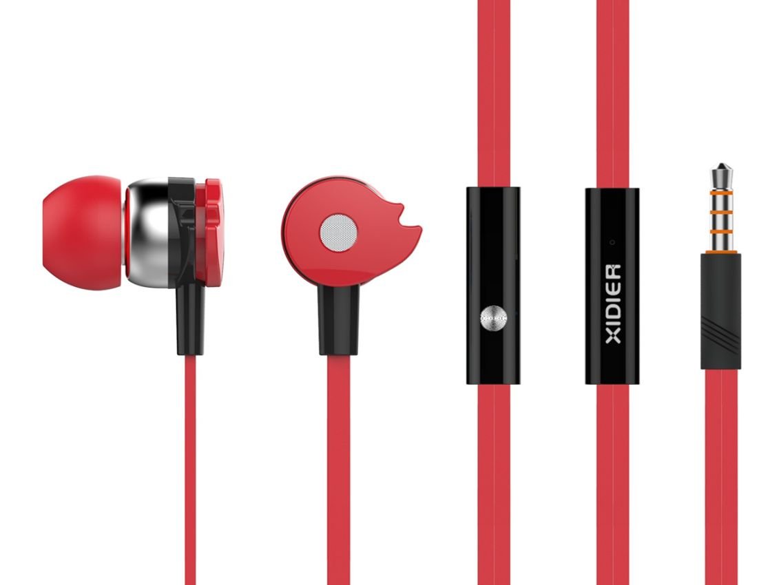 earphones me mikrofono, 3.5mm, F10mm, 1.2m flat, kokkina 645 3.5mm