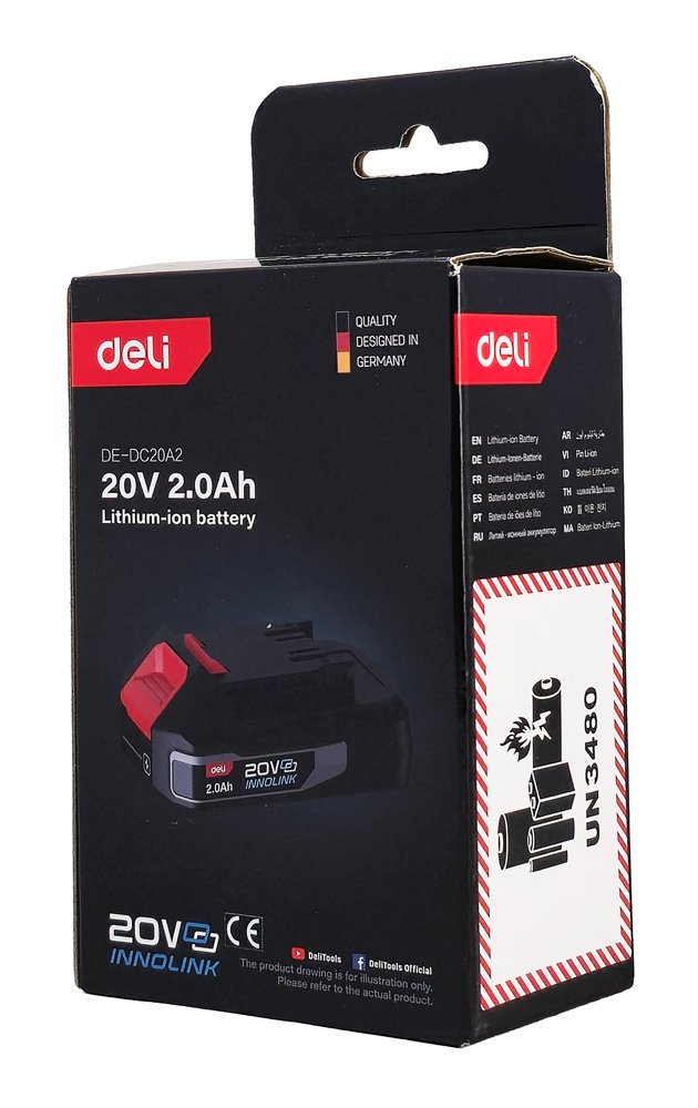 DELI μπαταρία λιθίου για εργαλεία μπαταρίας DE-DC20A2, 20V 2Ah - Image 4