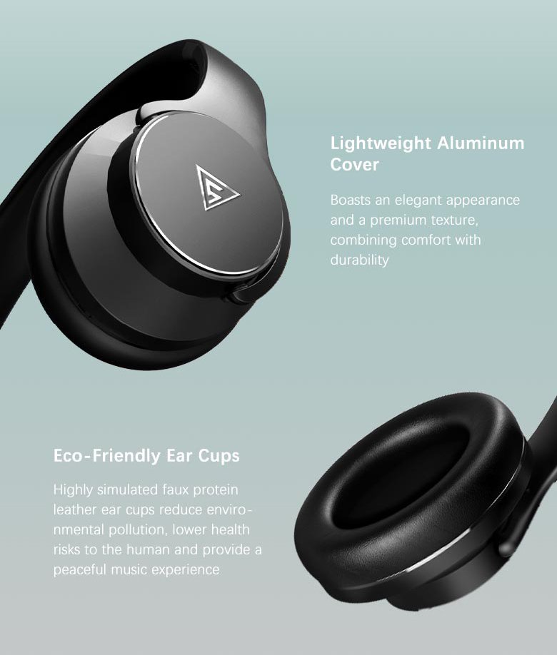 DOQAUS headphones DESIGN 1, ασύρματα & ενσύρματα, Φ40mm, 600mAh, μαύρα/καφέ - Image 7