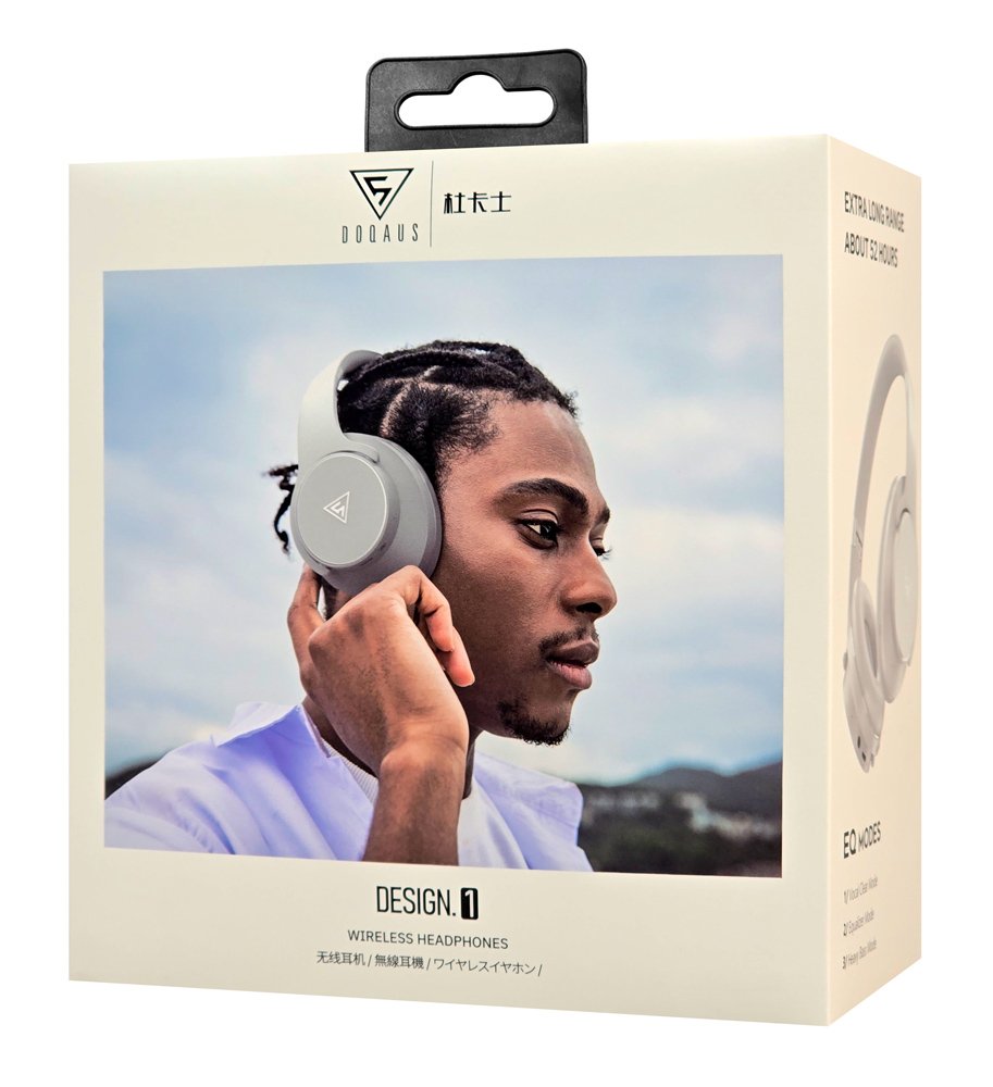 DOQAUS headphones DESIGN 1, ασύρματα & ενσύρματα, Φ40mm, 600mAh, γκρι - Image 8