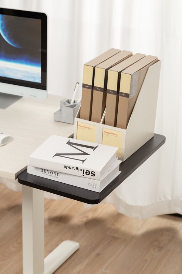 BRATECK ράφι γραφείου DET-4, ξύλινο, 600x409x30mm, 20kg, μαύρο - Image 2