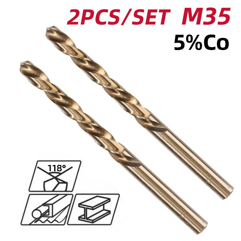 DELI σετ τρυπάνια DH-MHZ020-E2 για μέταλλο, M35 HSS 5% κοβαλτίου, DIN 388, 2x49mm, κυλινδρικό, 2τμχ - Image 2