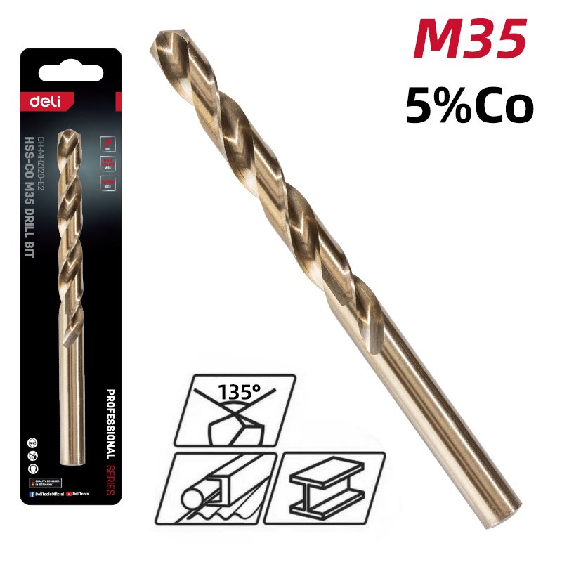 DELI τρυπάνι DH-MHZ120-E2 για μέταλλο, M35 HSS 5% κοβαλτίου, DIN 388, 12x151mm, κυλινδρικό - Image 2
