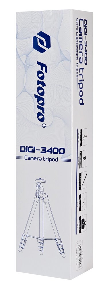 FOTOPRO τρίποδο φωτογράφισης DIGI-3400, πτυσσόμενο έως 121cm, έως 2kg, μαύρο - Image 7
