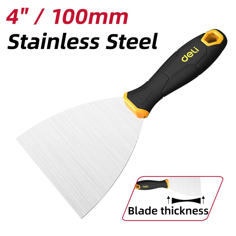 DELI σπάτουλα DL-HD4 με αντιολισθητική λαβή, ανοξείδωτο ατσάλι, 100mm - Image 4