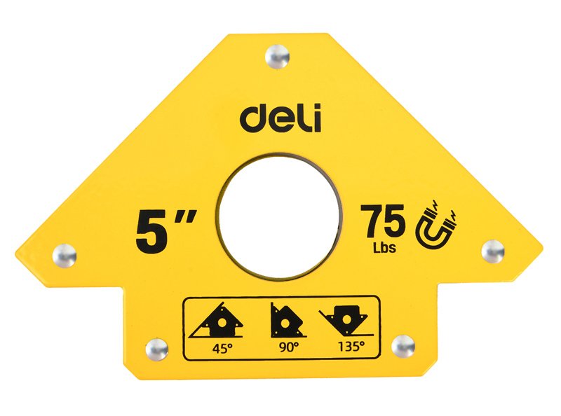 DELI μαγνητική γωνία συγκόλλησης DL-HDW75 με 45°/90°/135° γωνίες, 5", 34kg