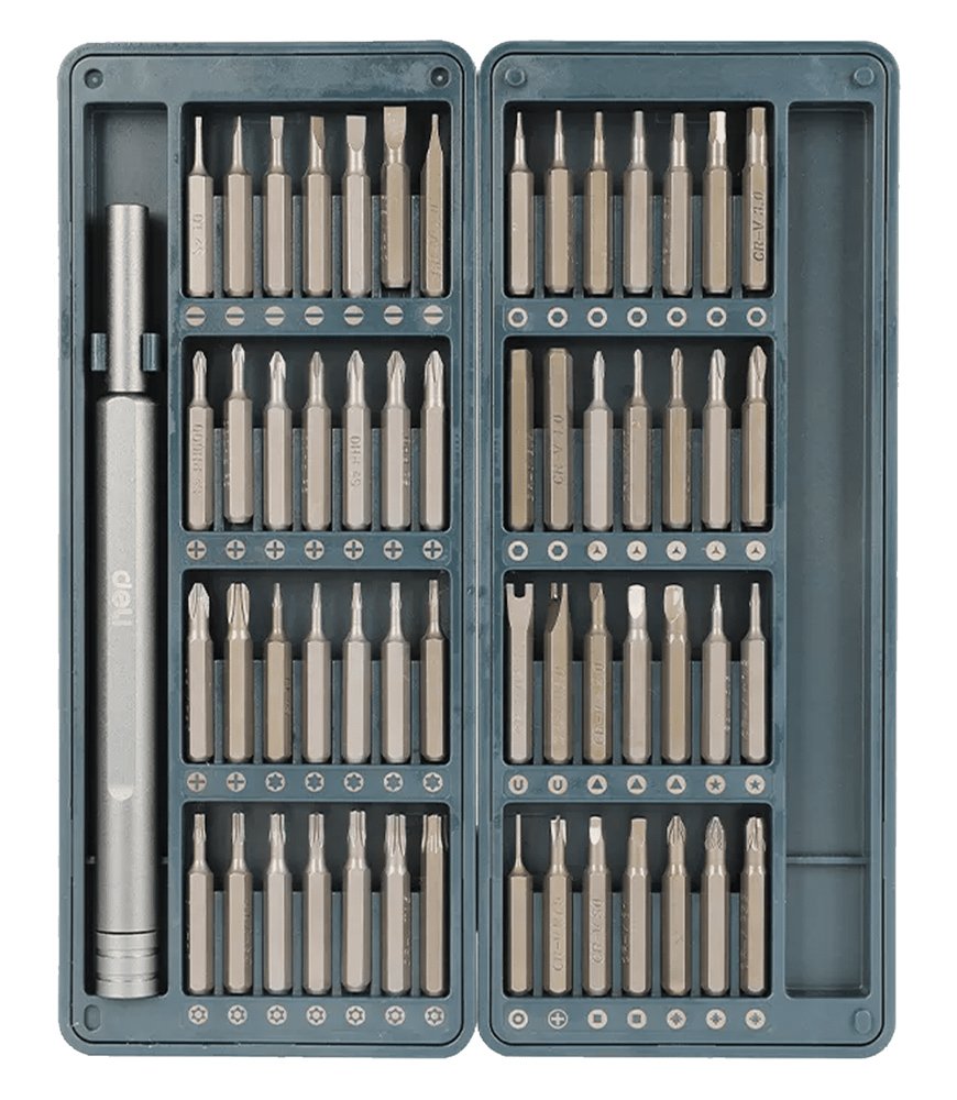 DELI σετ κατσαβίδι ακριβείας DL241057 με 56 μύτες, με θήκη, 57τμχ