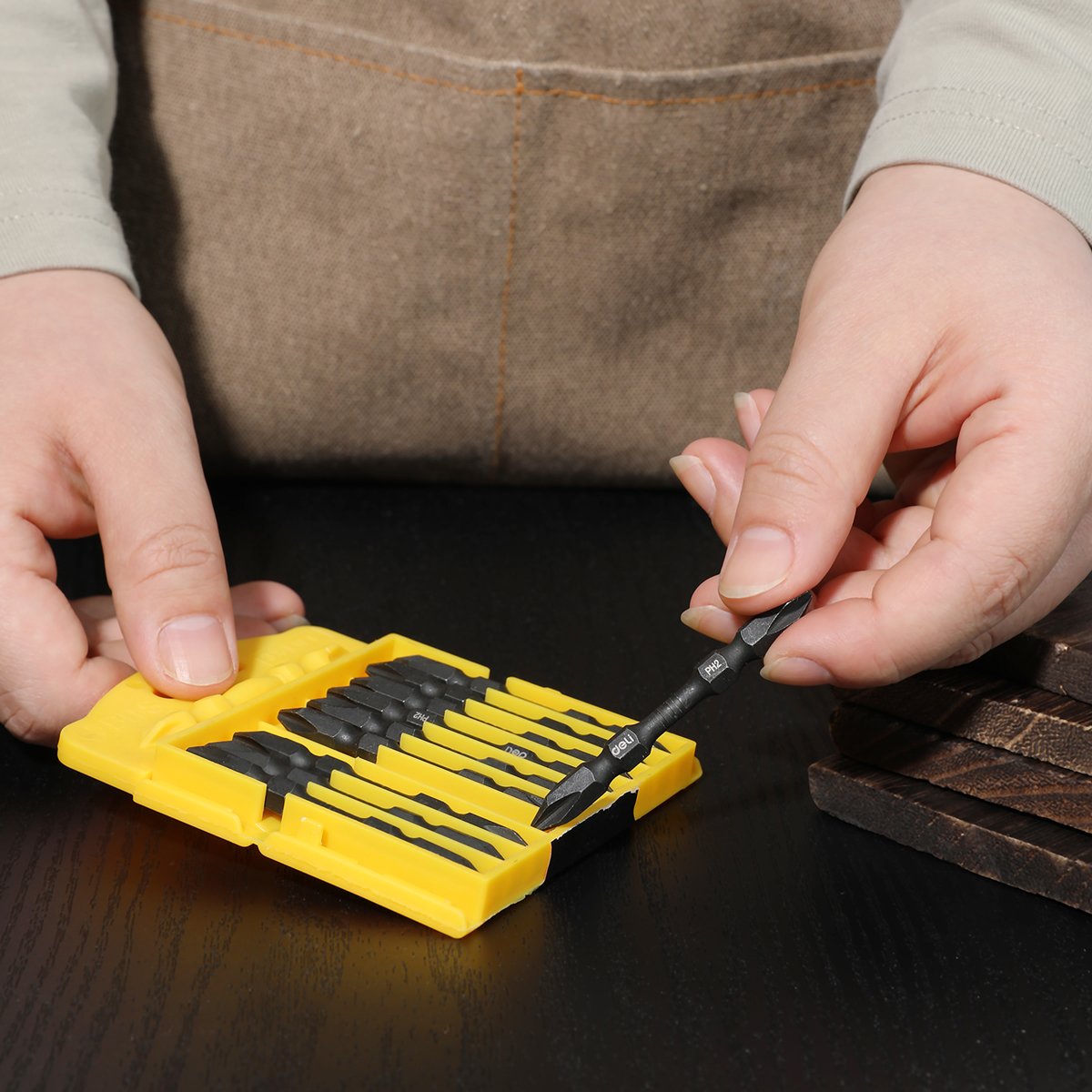 DELI σετ μύτες κατσαβιδιού DL252202 για δραπανοκατσάβιδο, διπλή κεφαλή, σταυρωτές, PH2x65mm, 10τμχ - Image 2