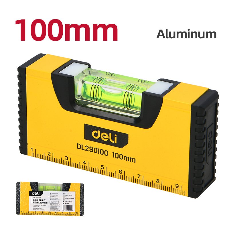 DELI αλφάδι DL290100 με 1 μάτι & κλίμακα, αλουμινίου, 10cm - Image 3