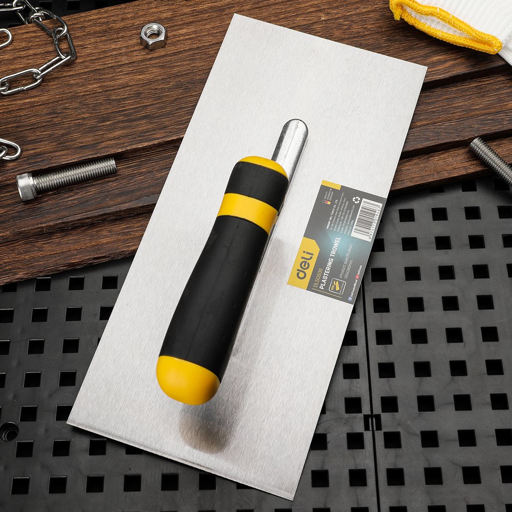 DELI σπάτουλα σοβατίσματος DL509311 με αντιολισθητική λαβή, χάλυβας άνθρακα, 280x130mm - Image 2