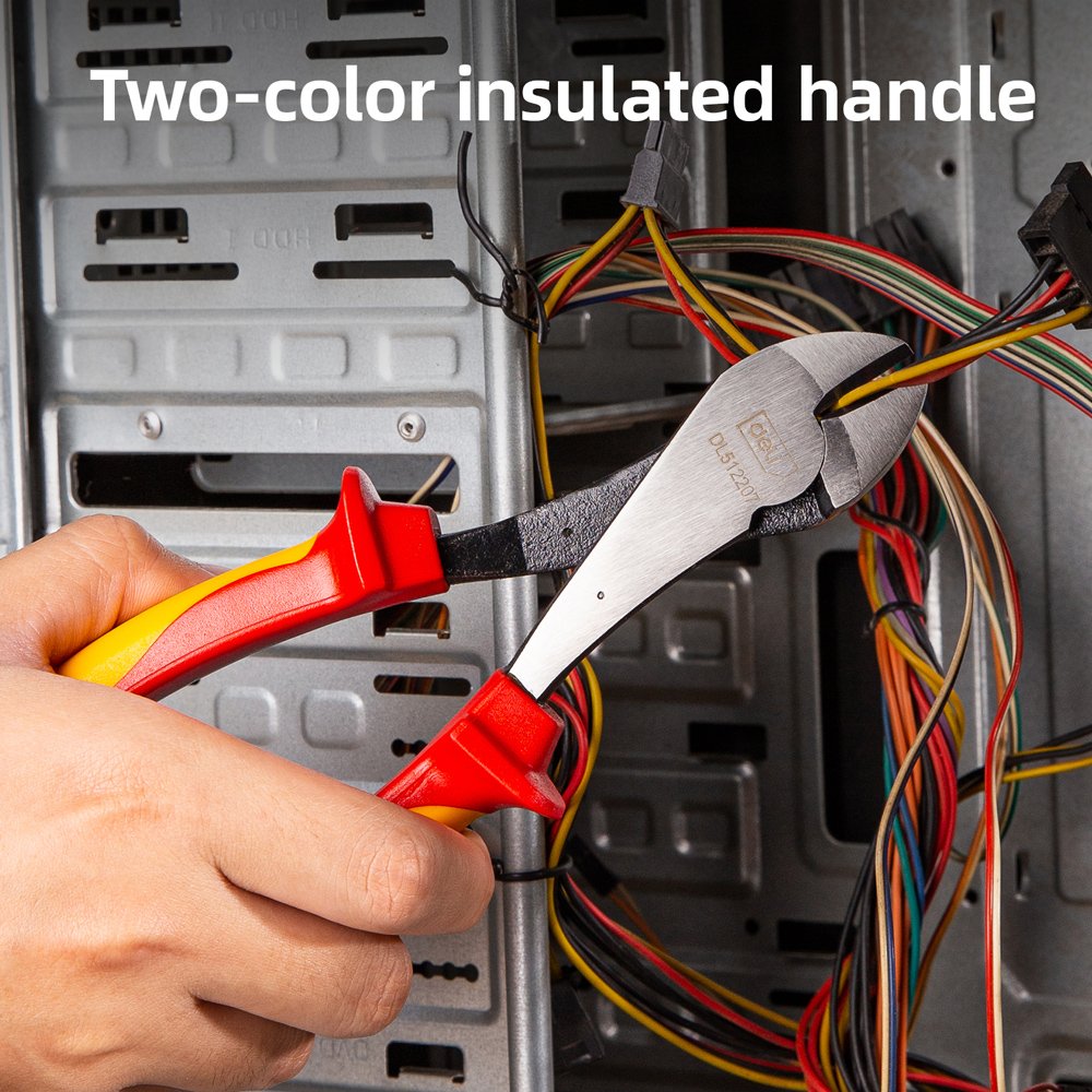 DELI πλαγιοκόφτης ηλεκτρολόγου DL512207 με αντιολισθητικές λαβές, VDE 1000V, heavy duty, 180mm - Image 2