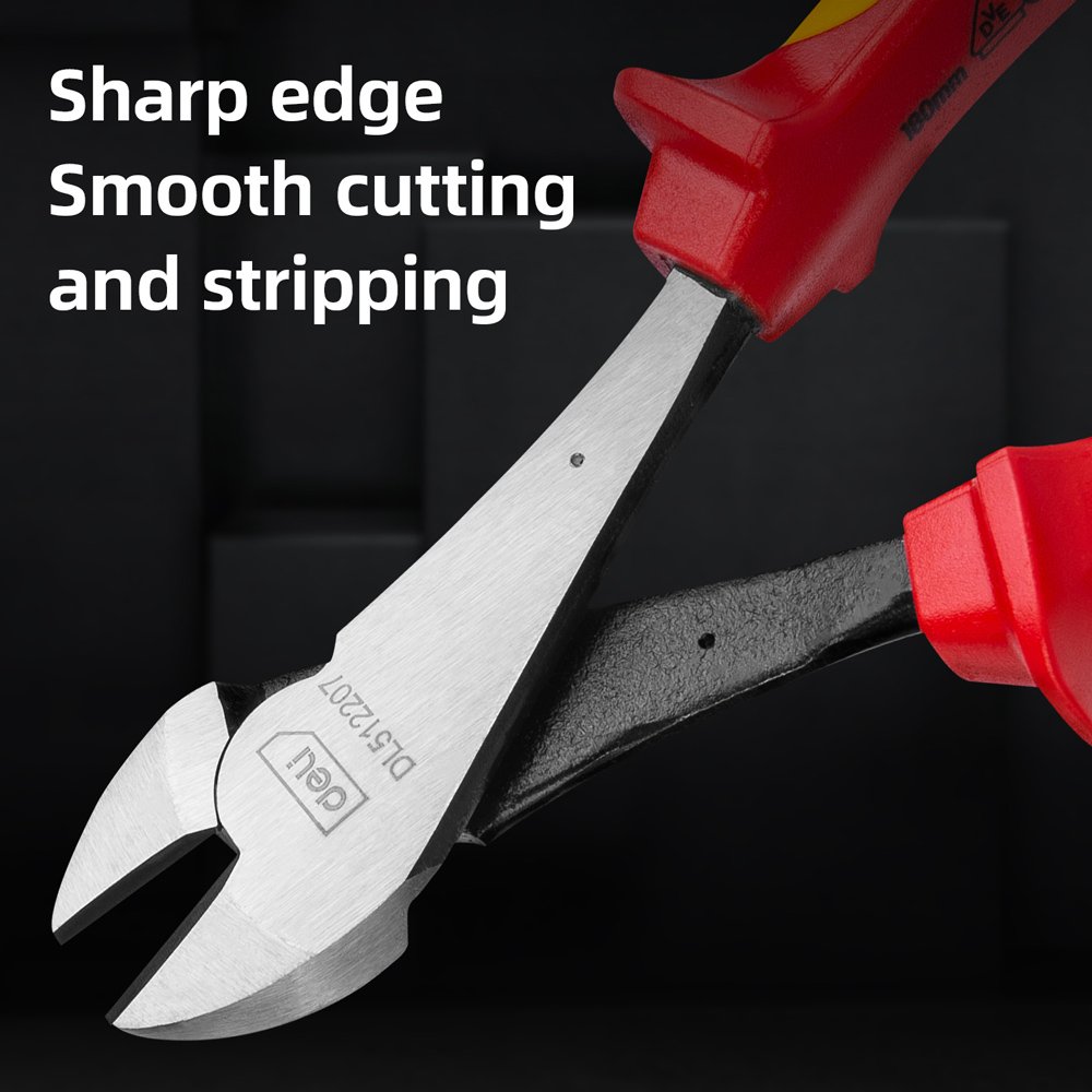 DELI πλαγιοκόφτης ηλεκτρολόγου DL512207 με αντιολισθητικές λαβές, VDE 1000V, heavy duty, 180mm - Image 3