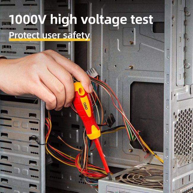 DELI κατσαβίδι ίσιο ηλεκτρολόγου DL5141001, μαγνητικό, 4x100mm, VDE 1000V - Image 2