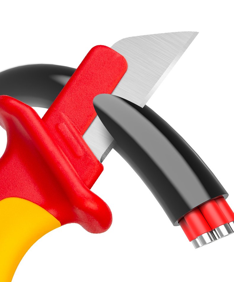 DELI μαχαίρι ηλεκτρολόγου DL515185, αντιολισθητική λαβή, VDE 1000V, 185mm - Image 2