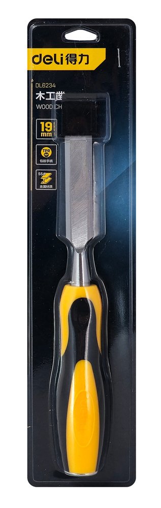 DELI σκαρπέλο ξύλου DL6234 με αντιολισθητική λαβή, 19mm - Image 3