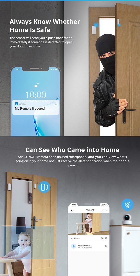 SONOFF alarm sensor πόρτας & παραθύρου DW2-RF, RF 433MHz - Image 5