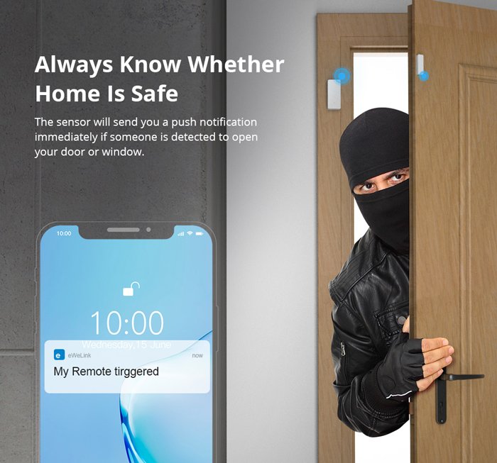 SONOFF ασύρματος μαγνητικός αισθητήρας DW2-WI-FI, WiFi, λευκός - Image 2