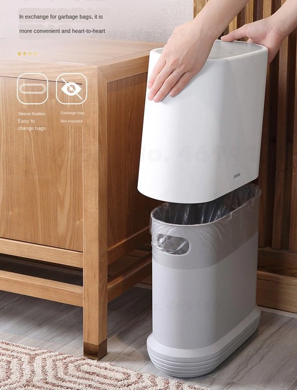 ECOCO κάδος απορριμμάτων E1906, εύκολο άνοιγμα, 10lt, λευκός - Image 5