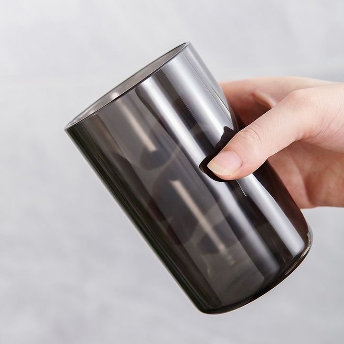 ECOCO βάση οδοντόβουρτσας E2229 με 2 ποτήρια, μαύρη-διάφανη - Image 3