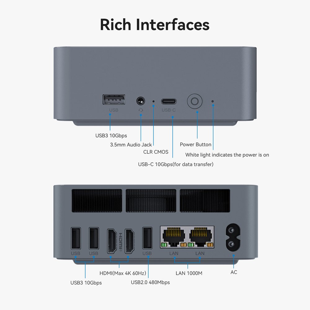 BEELINK mini PC EQi12-D4, Intel i3-1220P, 16GB, 500GB M.2, Windows 11 Pro - Image 6
