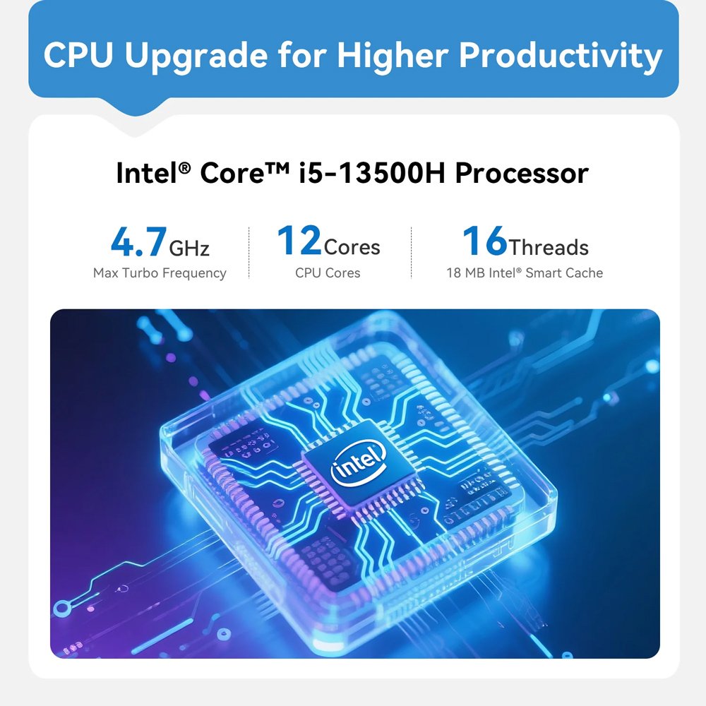 BEELINK mini PC EQi13 Pro, Intel i5-13500H, 32GB, 500GB M.2, Windows 11 Pro - Image 8