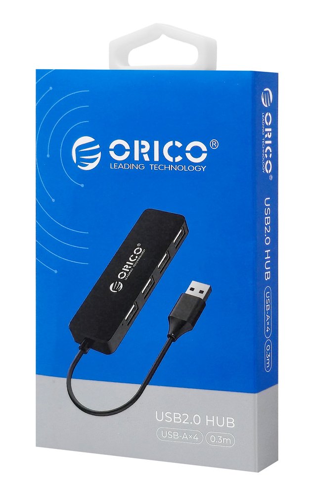 ORICO USB hub FL01, 4x θυρών, USB 2.0, 480Mbps, USB σύνδεση, μαύρο - Image 4