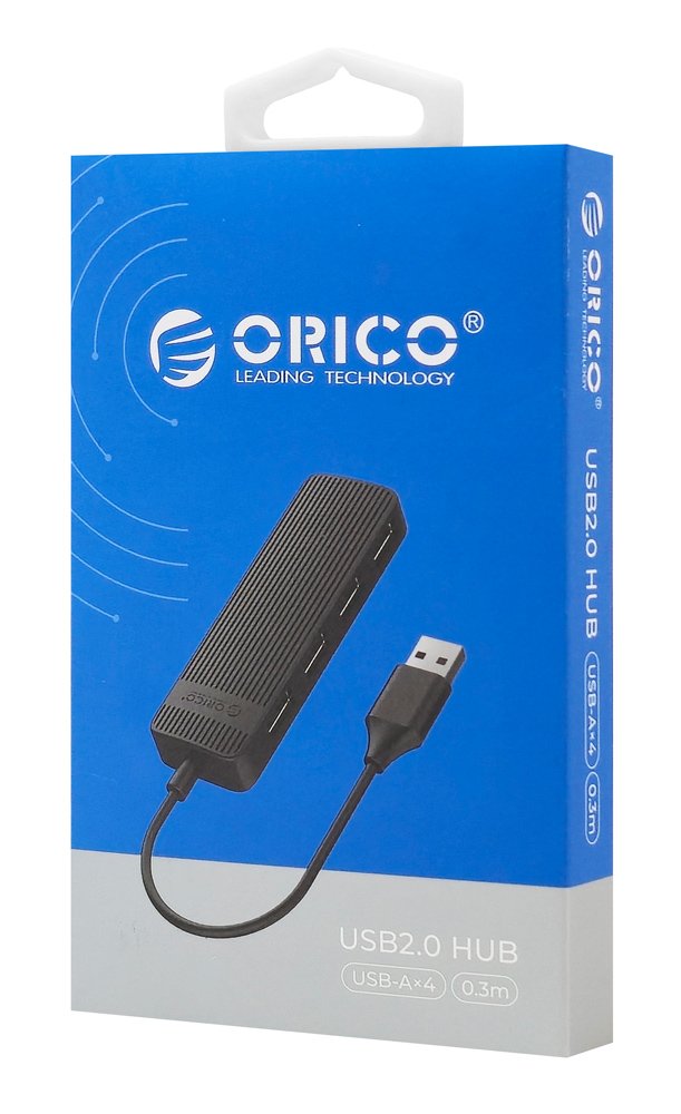 ORICO USB hub FL02, 4x θυρών, USB 2.0, 480Mbps, USB σύνδεση, μαύρο - Image 3