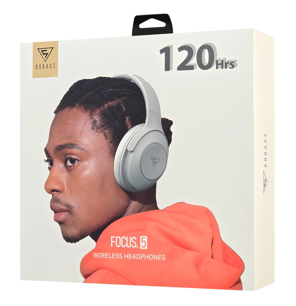 DOQAUS headphones FOCUS 5, ασύρματα & ενσύρματα, Φ40mm, 1000mAh, γκρι - Image 8