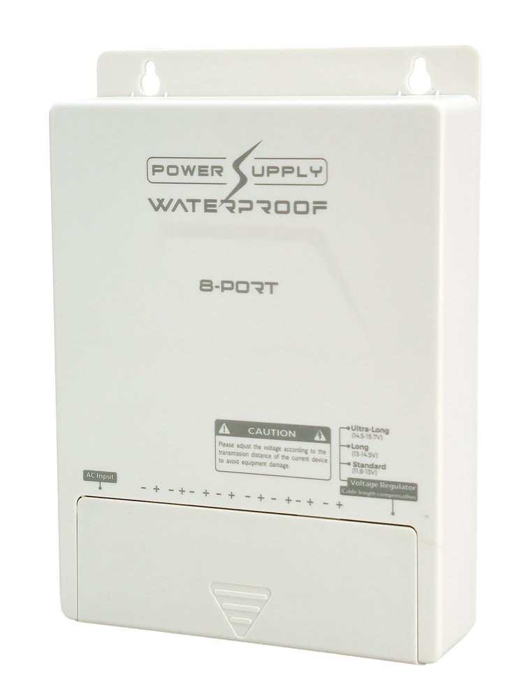 FOLKSAFE τροφοδοτικό συστημάτων CCTV FS-DC120805W, 8 εξόδων, 12V/5A, αδιάβροχο IP65