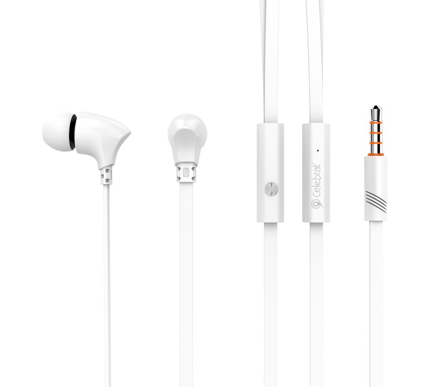 CELEBRAT earphones με μικρόφωνο G3, 3.5mm σύνδεση, Φ10mm, 1.2m, λευκά