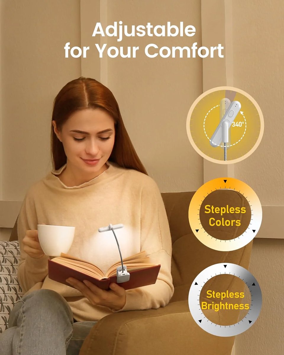 GLOCUSENT LED φακός διαβάσματος GLCSNTA2404, επαναφορτιζόμενος, έως 60lm, λευκός - Image 2