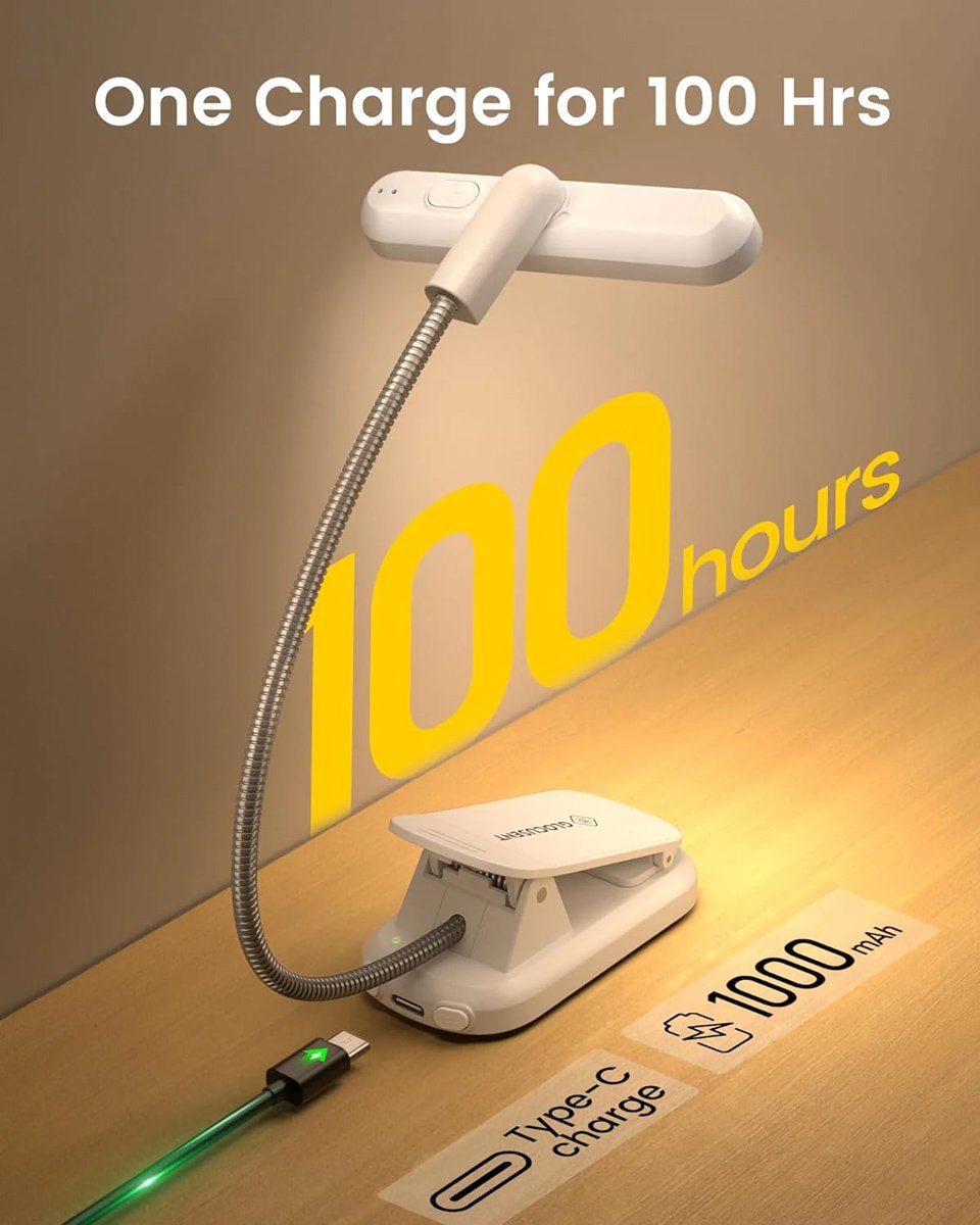 GLOCUSENT LED φακός διαβάσματος GLCSNTA2404, επαναφορτιζόμενος, έως 60lm, λευκός - Image 4