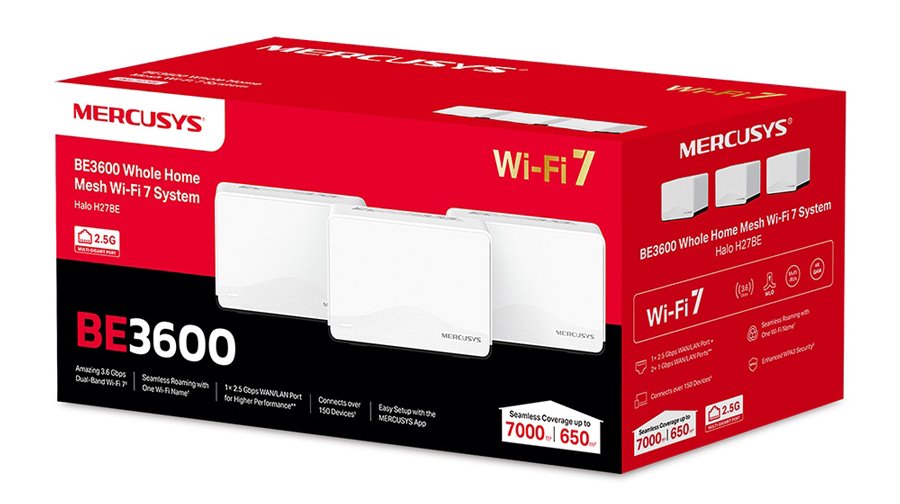 MERCUSYS Whole Home Mesh Wi-Fi 7 System Halo H27BE, 3.6Gbps Dual Band, 3τμχ, V.1.0 - Image 7