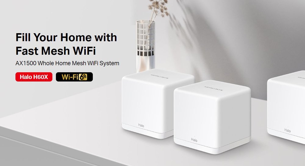 MERCUSYS Mesh WiFi 6 System Halo H60X, 1500Mbps Dual Band, 3τμχ, V.1.0 - Image 2