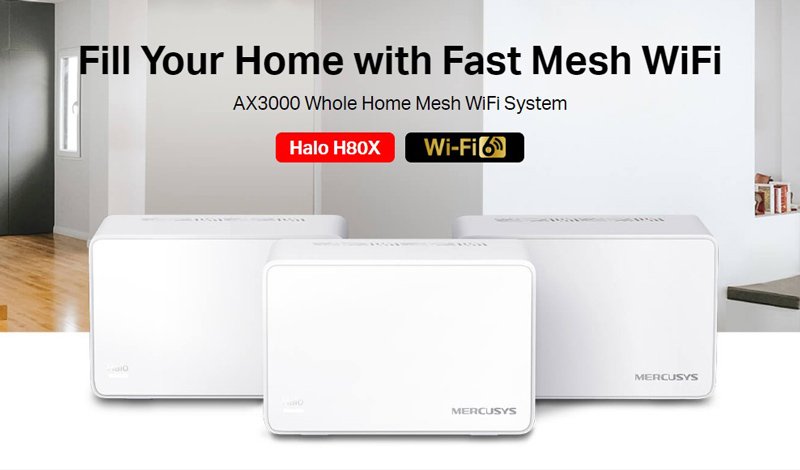 MERCUSYS Mesh Wi-Fi 6 System Halo H80X, 3Gbps Dual Band, 3τμχ, Ver. 1.0 - Image 2