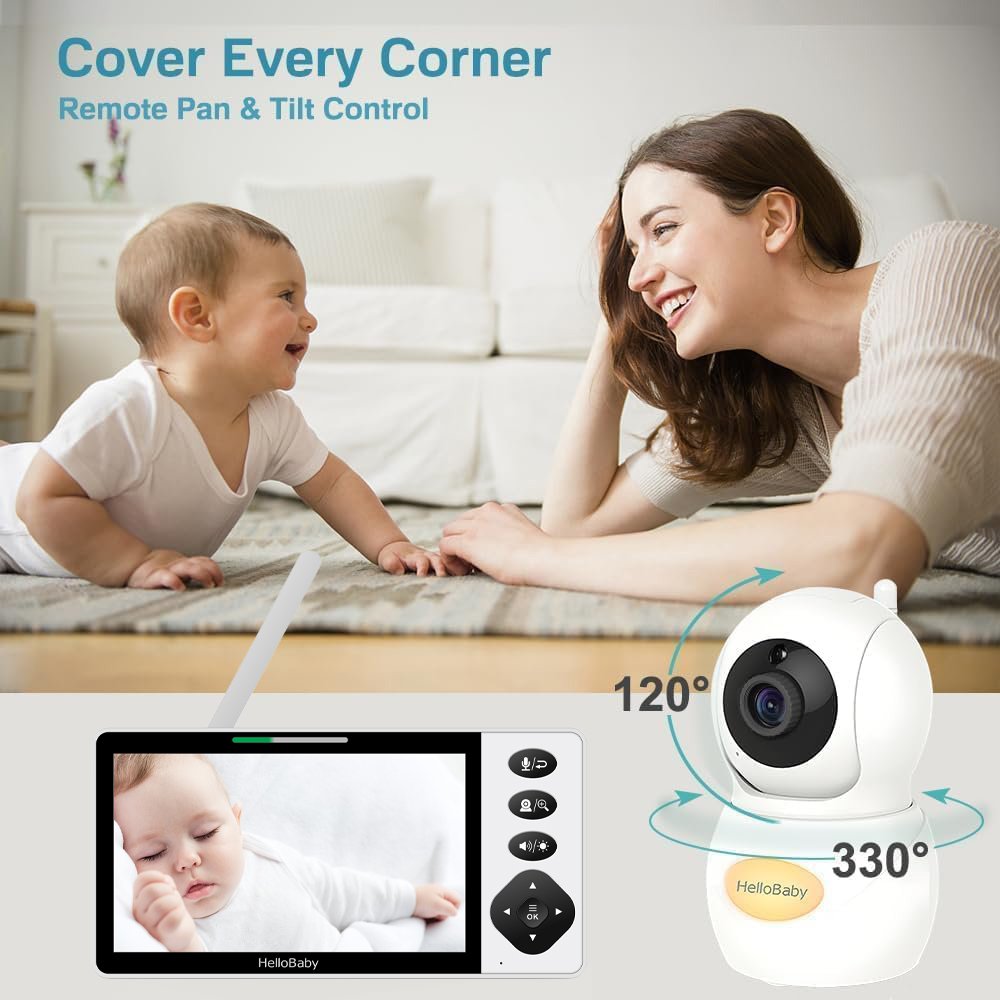 HELLOBABY ενδοεπικοινωνία μωρού HB6084L με κάμερα & οθόνη 5.5", 720p, PTZ - Image 2