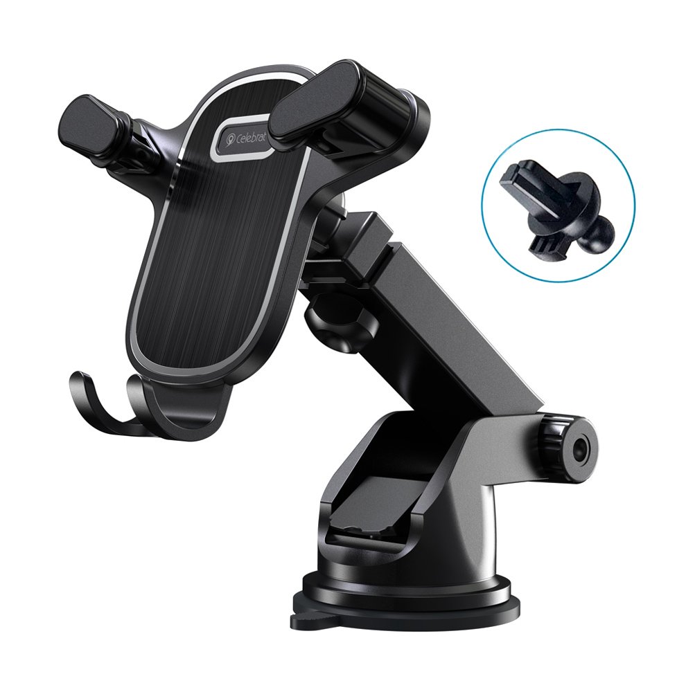 CELEBRAT βάση smartphone αυτοκινήτου HC-08, ταμπλό & αεραγωγών, μαύρη