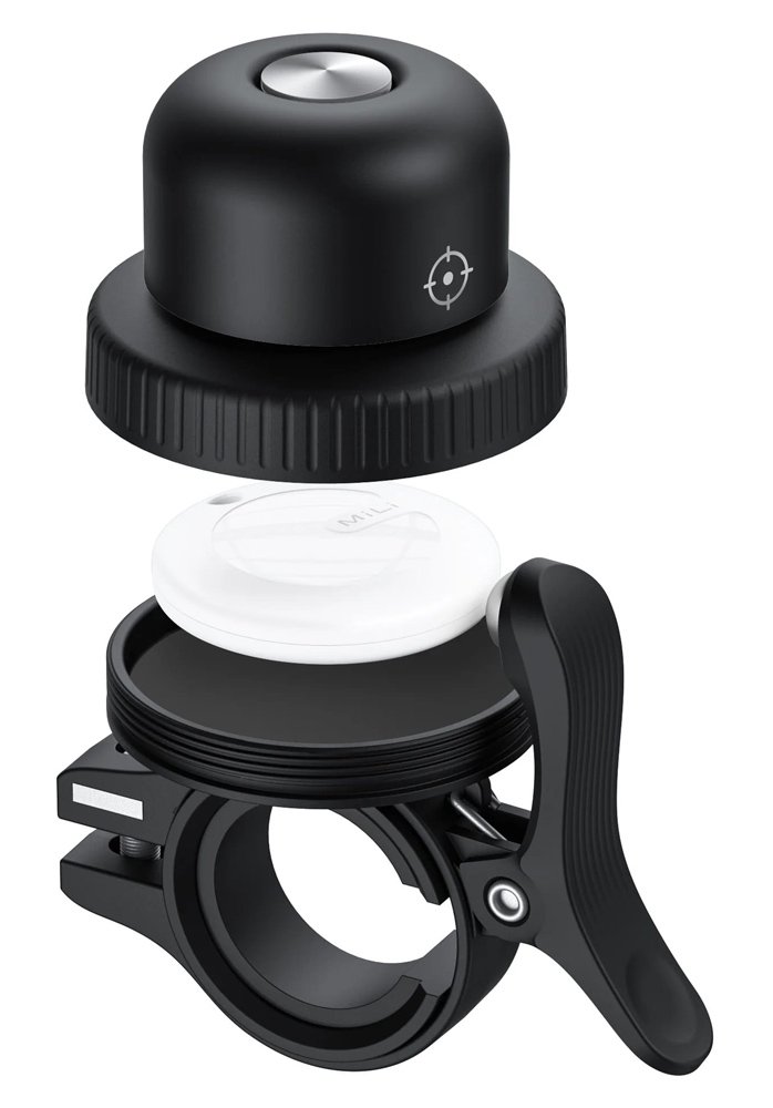 MILI κουδούνι ποδηλάτου με smart tag MiTag Duo, iOS & Android, Bluetooth tracker, μαύρο/λευκό - Image 5