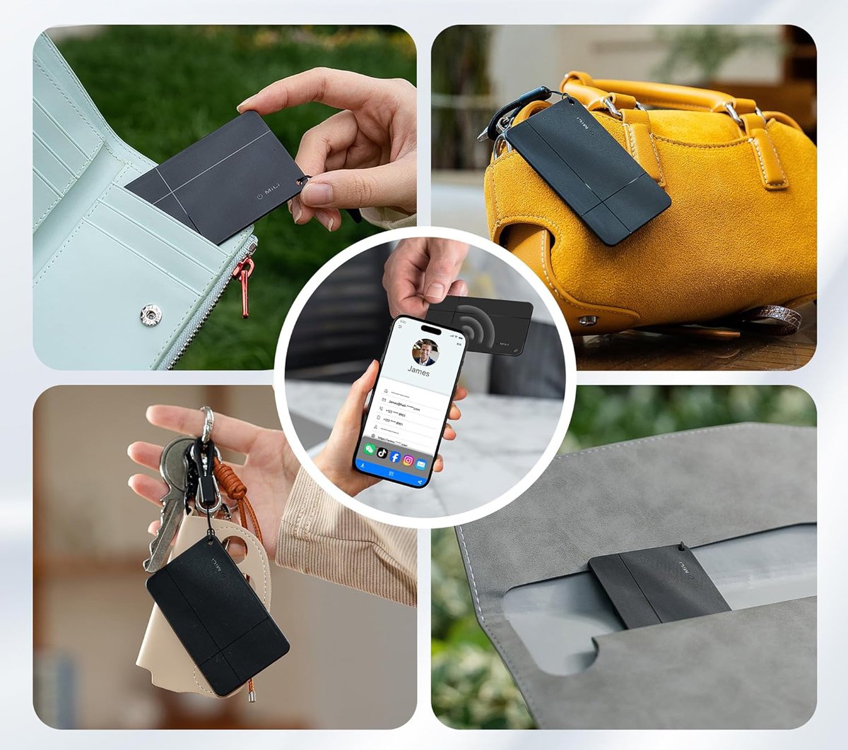 MILI ψηφιακή επαγγελματική κάρτα & tracker MiCard Duo για iOS & Android συσκευές, NFC, Bluetooth, μαύρο - Image 2