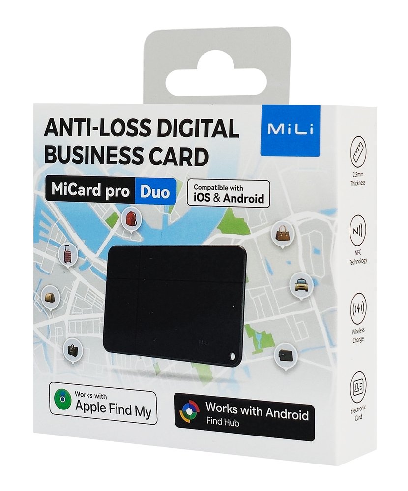 MILI ψηφιακή επαγγελματική κάρτα & tracker MiCard Duo για iOS & Android συσκευές, NFC, Bluetooth, μαύρο - Image 7