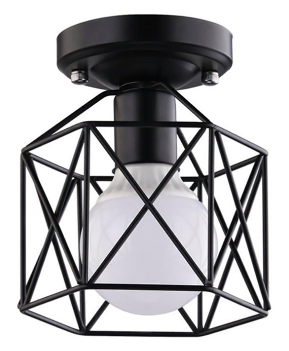 POWERTECH φωτιστικό οροφής HLL-0001, E27, Φ14, μεταλλικό, μαύρο - Image 3