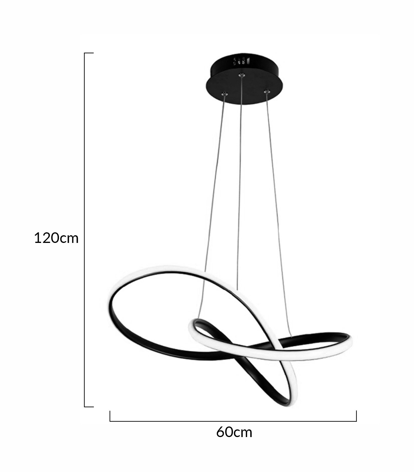 POWERTECH LED φωτιστικό οροφής HLL-0180, 50W, 4000K, Φ60cm x 120cm, μαύρο - Image 5
