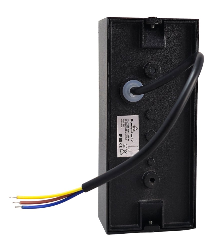 POWERTECH φωτιστικό τοίχου HLL-0188 για 2x GU10 λάμπες, μεταλλικό, IP65, μαύρο - Image 4
